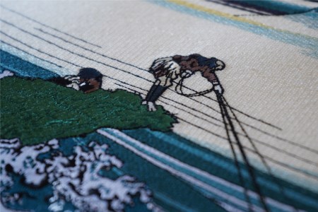 富士の刺繍絵7　葛飾北斎の甲州石班澤 インテリア 絵画 ギフト 刺繍 アート 