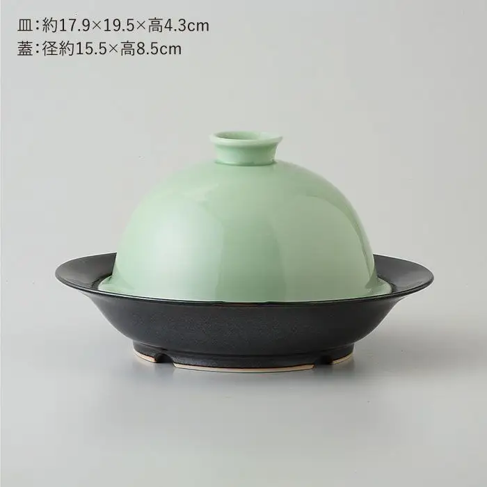 【波佐見焼】電子レンジ専用調理器 蒸すクック グリーン 食器 皿 【西日本陶器】 [AC36]  波佐見焼