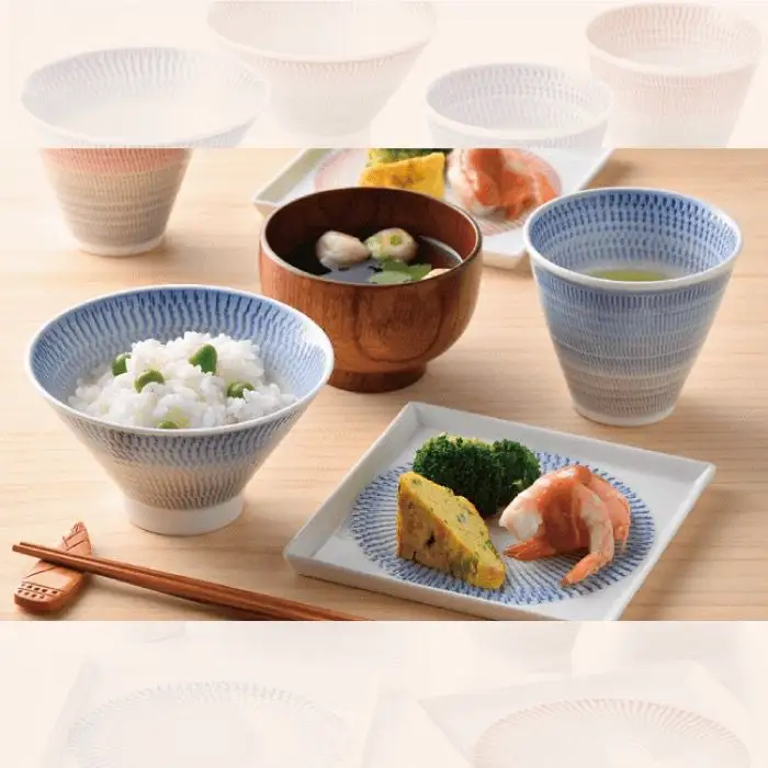 【波佐見焼】富士碗 富士カップ 色染飛カンナスクエア皿 茶碗 カップ プレート ペアセット 食器 皿 【一真窯】 [BB07] 波佐見焼 食器