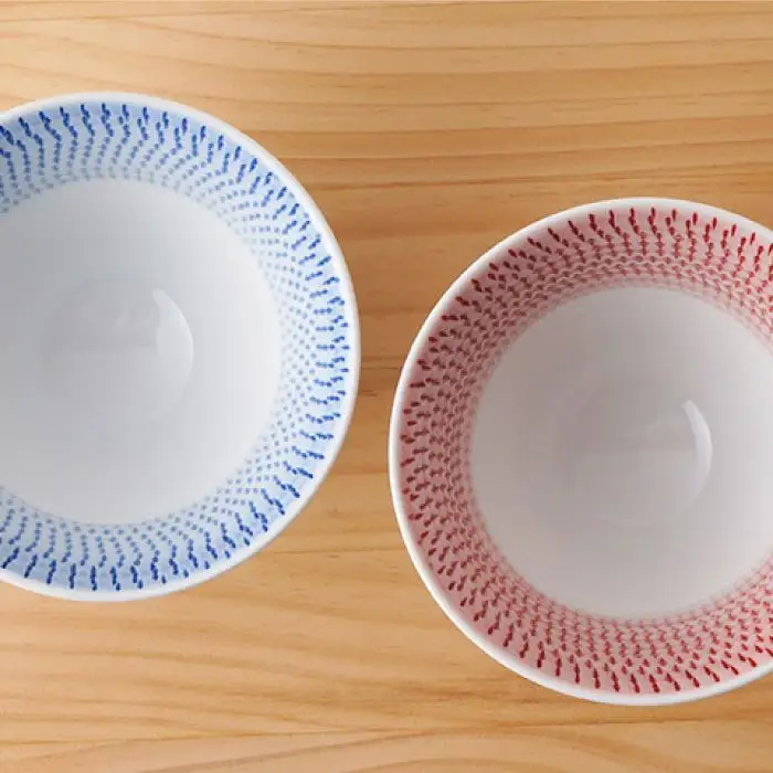 【波佐見焼】 富士碗 茶碗 2点セット 赤・水色 食器 皿 【一真陶苑】 [BB25] 波佐見焼 食器