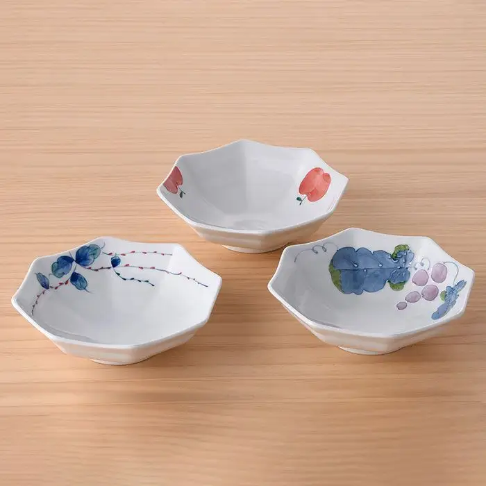 【波佐見焼】八角平鉢 小鉢 人気の柄 3点セット 食器 皿 【松幸陶芸】 [HB14] 波佐見焼