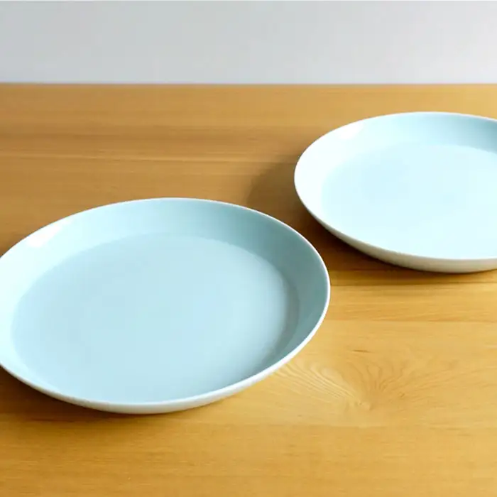 【白山陶器】【磁器の美しさ】 S-lineシンプルな25cm プレート 皿 2枚セット 青白釉【波佐見焼】 [TA57] 波佐見焼