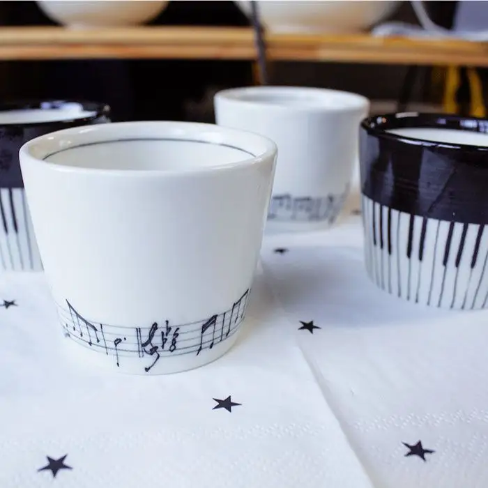 【波佐見焼】♪ピアノの器 楽譜の器 そばちょこ 4個セット♪ 小鉢 食器 皿 【器工房den】 [WA06] 波佐見焼