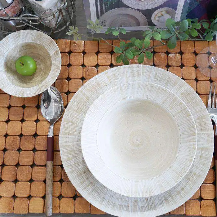 【波佐見焼】 Shabby chic style 2人テーブルセット 大皿 深皿 プレートパスタ パスタ皿 スープ スープ皿 ボウル 小鉢 リム皿 リムボウル シャビー シック おしゃれ カフェ カフェごはん 北欧 セット 25cm 18cm 12cm 食器 皿 【和山】 [WB01]  波佐見焼
