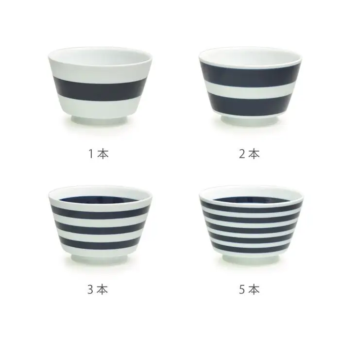 【波佐見焼】ボーダーボーダーどんぶり 4柄セット 食器 皿 【natural69】[QA51] 波佐見焼