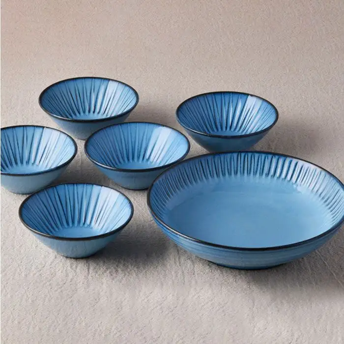 【波佐見焼】大人気しのぎシリーズ！蒼鎬（あおしのぎ）盛鉢セット 取り皿 食器 ボウル 【利左エ門窯】 [QB03]  波佐見焼