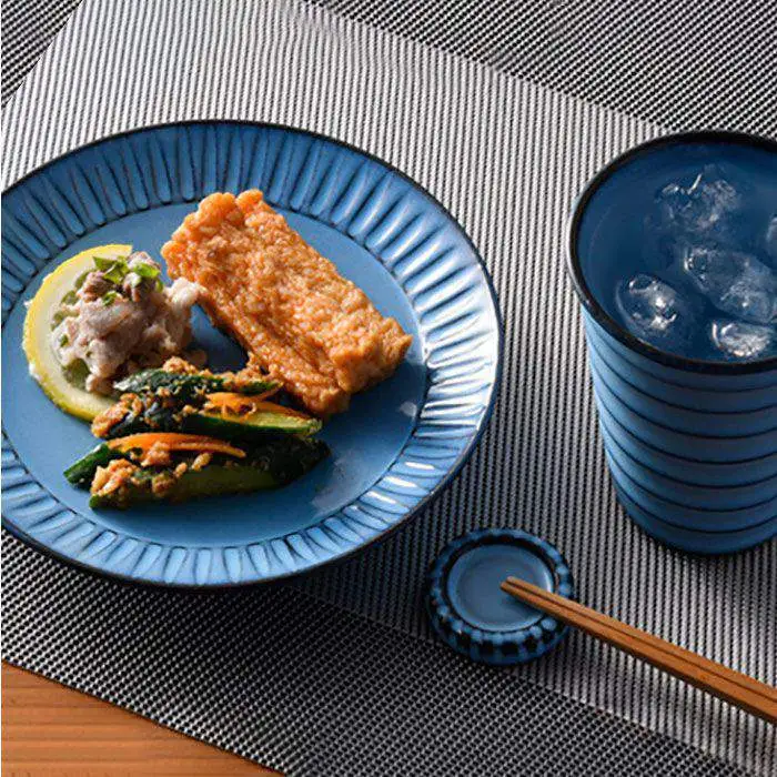 【波佐見焼】蒼鎬（あおしのぎ）くつろぎペアセット カップ プレート 食器 【利左エ門窯】 [QB18]  波佐見焼