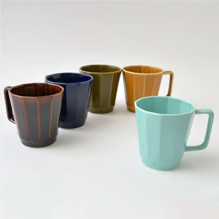 【波佐見焼】 オシャレな面取り マグカップ 5色セット 食器 皿 【福田陶器店】 [PA40]  波佐見焼