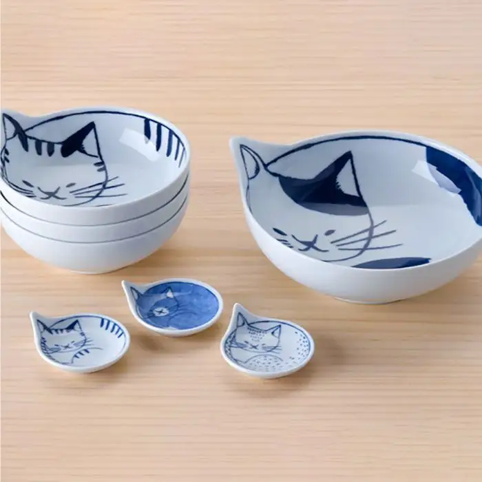 【波佐見焼】necoシリーズ かわいい neco皿 小皿 小鉢 豆皿 セット 食器 皿 【石丸陶芸】 [LB20]  波佐見焼