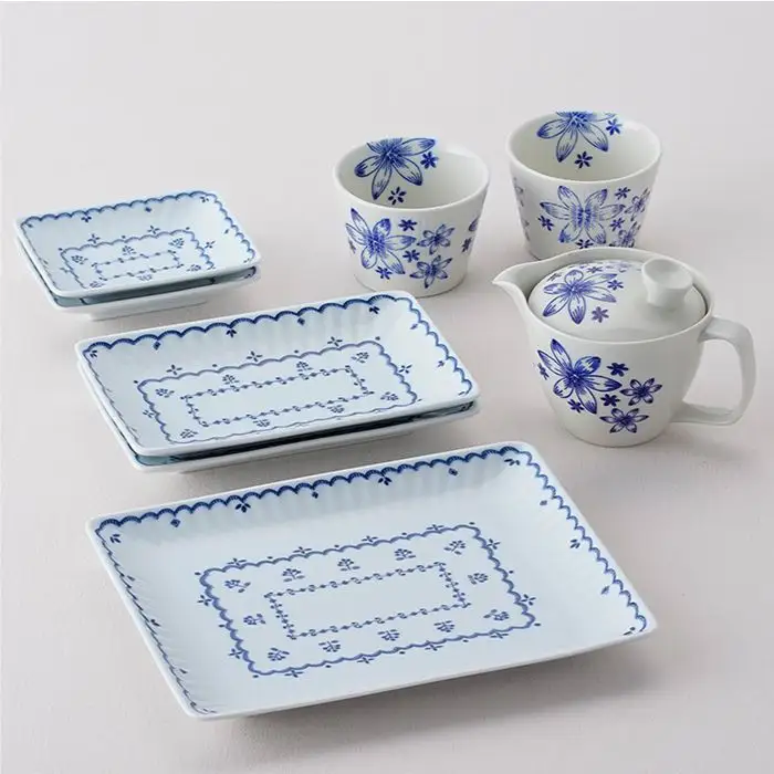 【波佐見焼】角皿 プレート そばちょこ 含む オリジナルセットアップ商品 食器 皿 【トーエー/大貴セラミックス】 [NB33] 波佐見焼
