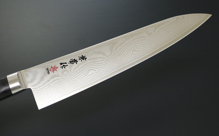 H77-01 兼常作 33層ダマスカス 牛刀包丁 210mm 木鞘付 VG-10 ステンレス フルタング 持ち運びに便利 関の刃物 海外でも人気 KC-102～