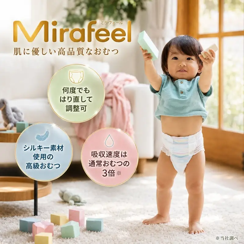 おむつ ミラフィール Mサイズ 132枚 パンツタイプ おむつ