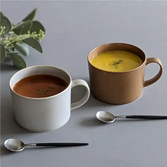 【波佐見焼】スープカップ マグカップ ペアセット モカブラウン・グレージュ 食器 皿 【永峰製磁】【eiho】 [RA58] 波佐見焼