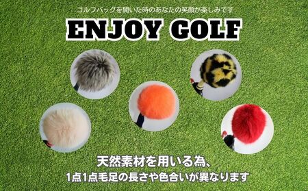ゴルフ ヘッドカバー ドライバー用 桜色 シャドー フォックス /向本毛皮縫製所 スポーツ用品 ゴルフ用品 特許 意匠 出願縫製技術 ヘッドカバーかわいい おしゃれ