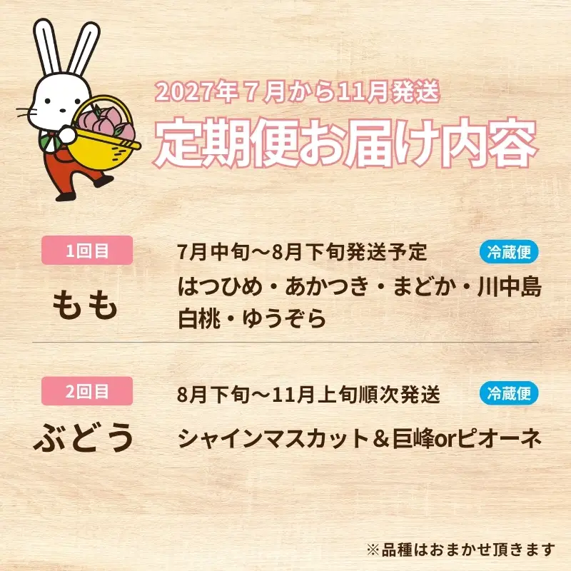 福島のフルーツ２種定期便（もも・ぶどう）【2027年発送】No.2034 