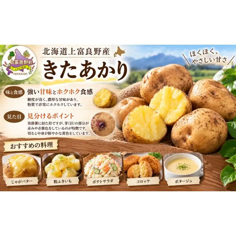 【令和8年産】じゃがいも【きたあかり】Lサイズ 約2kg≪北海道上富良野産≫ 野菜 ポテト 芋 産地直送