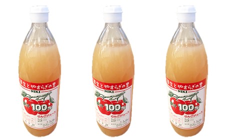 [2026年発送] 農園のフレッシュりんごジュース 1L×3本 北海道 仁木 果物 フルーツ リンゴ 飲料類 果汁飲料 果物類 林檎 [フルーツショップ妹尾観光農園]