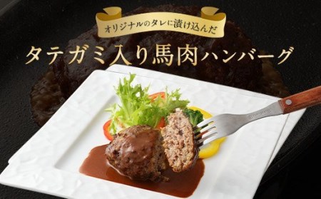 ＜ R8年熊本地震復興支援 ＞タテガミ 入り 馬肉 ハンバーグ (デミソース含む) 200g×8個