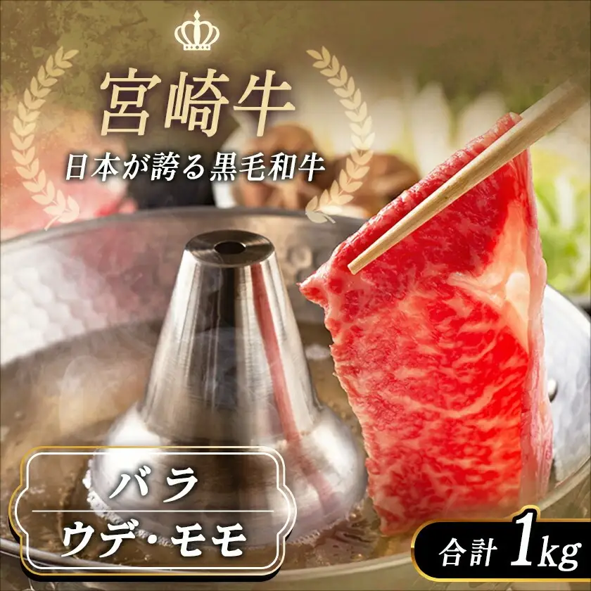 宮崎牛切り落とし食べ比べ1kg_〔MJ-25-015〕_(都城市) 牛肉 ブランド和牛 牛バラ切落し肉 ウデ モモ切落とし肉 500g 薄切り肉 牛バラスライス 牛小間切れ 国産黒毛和牛 お取り寄せ グルメ
