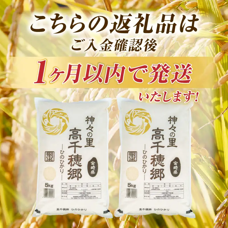 【令和7年産】JA高千穂地区 ひのひかり10kg 高千穂産 ひのひかり 10kg 5kg 2袋 米 お米 白米 ごはん 白飯 精米 ひのひかり 国産 宮崎県産 単一原料米 農作物 農産物 おすそ分け 普段使い 日常 炭水化物 主食 贈答 贈り物 ギフト プレゼント おすすめ 宮崎県 高千穂町 _Tk004-047