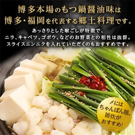 【大反響!】【1000g】博多本場もつ鍋　醤油味「2人前×5回分」_ 鍋 もつ モツ モツ鍋 鍋セット しょうゆ 醤油 福岡 福岡県 大野城市 人気 _【配送不可地域：離島】【1213874】