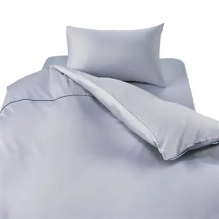 【シングル】カバー掛・シーツ(25cm)・枕＆パジャマ(男女兼用Sサイズ)4点セット　シルバースカイ【1215697】