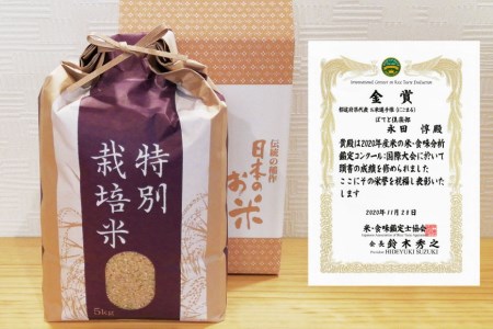 第22回コンクール金賞受賞！ 令和6年産 特別栽培米 にこまる 玄米 5kg [ぽてと倶楽部 長崎県 雲仙市 item1806] 米 お米 こめ コメ 特別栽培