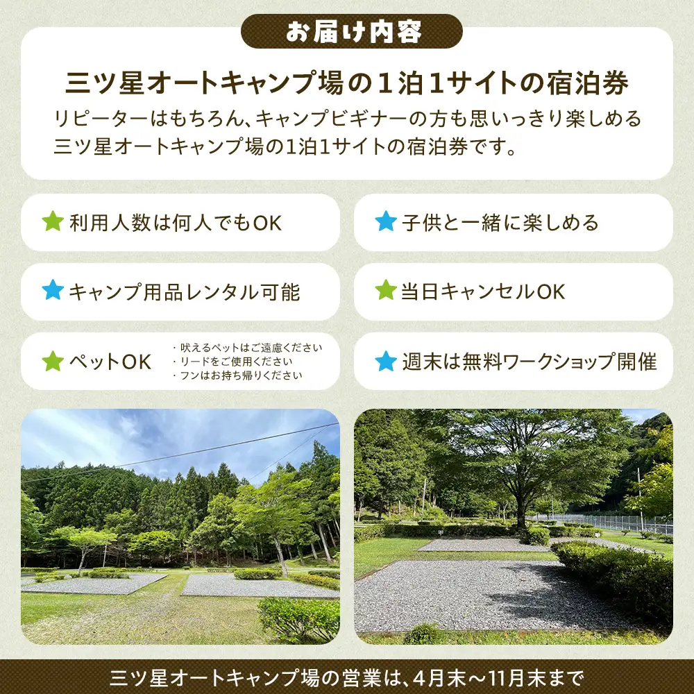 20-16 三ツ星オートキャンプ場宿泊券