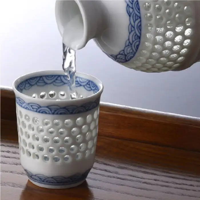 【波佐見焼】【特別な日に♪】水晶青海波 酒器 とっくり おちょこ セット 食器 皿 【丹心窯】 [AB02] 父の日 波佐見焼 食器
