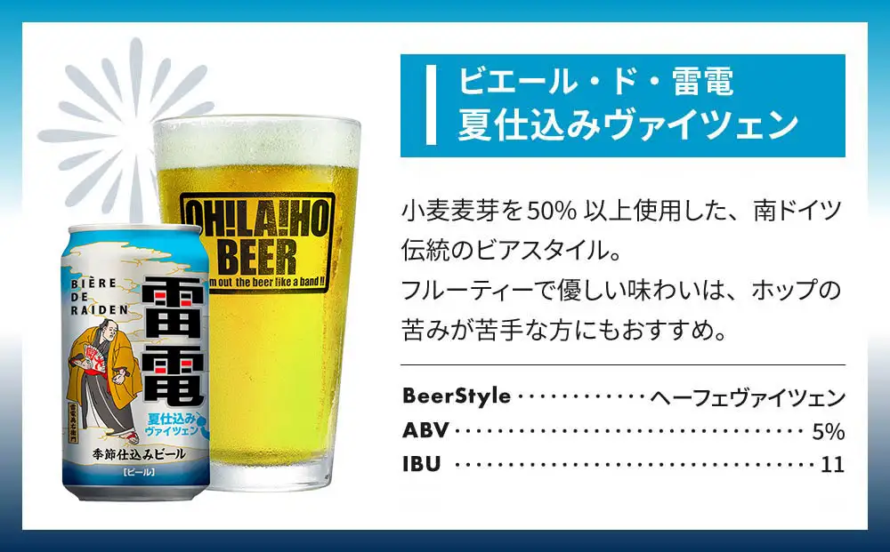 【クラフトビール】ビエール・ド・雷電 季節仕込みビール 夏仕込みヴァイツェン 10本セット｜オラホビール お酒 フルーティー ホップ