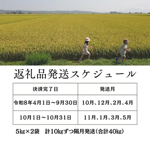 【新米予約受付中】令和8年産ななつぼし定期便40㎏(隔月10㎏×4か月)【R7UB-01】