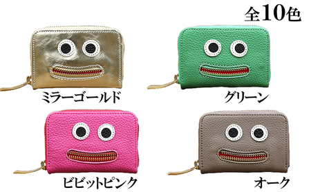 ミニ財布本革ニッコリマルチケース牛革財布ミニ財布 シャンパンゴールド