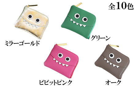 ミニ財布モンスターL字コンパクトキャラクターミニ財布 グリーン