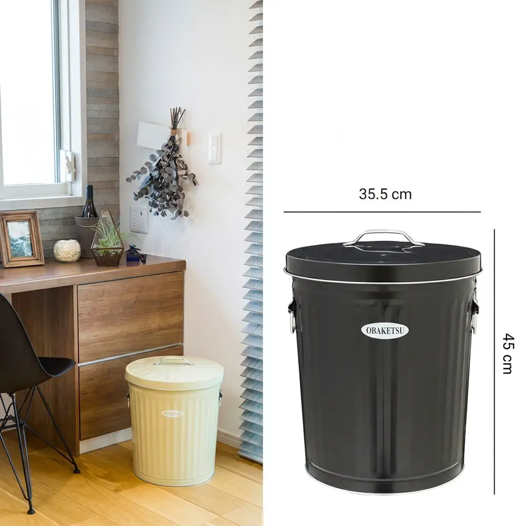 ゴミ箱オバケツダストボックス渡辺金属工業蓋付きゴミ箱【33L】 ブラウン