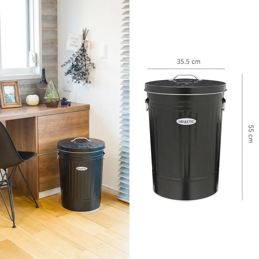 ゴミ箱オバケツダストボックス渡辺金属工業蓋付きゴミ箱【42L】 ブラウン