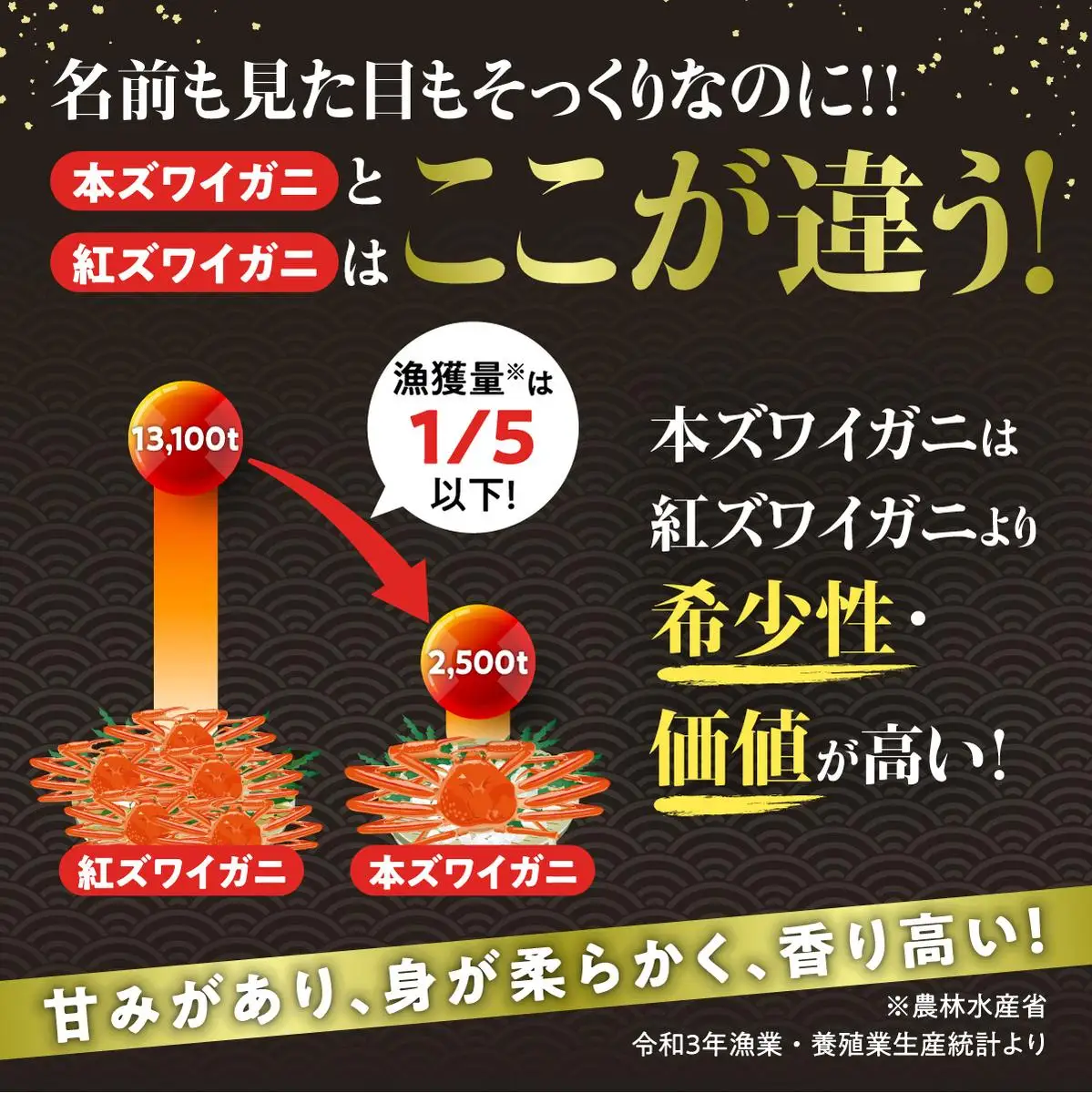 アレンジ自由自在！本ズワイガニの「肩肉」100g×5セット