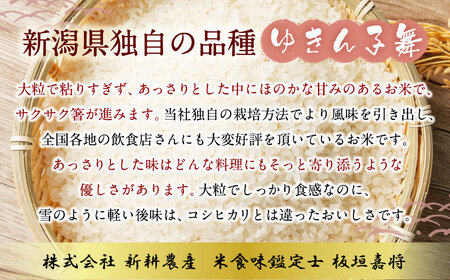 【新米受付・令和8年産米】 新潟県村上市岩船産  大粒でしっかり食感 ゆきん子舞8kg （2kg×4袋） NA4099