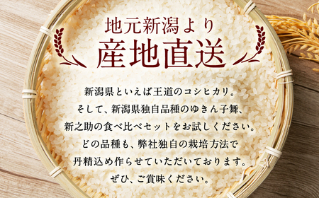 【新米受付・令和8年産米】 違いを楽しめるお米セット 新潟県村上市岩船産コシヒカリ・ゆきん子舞・新之助　計6kg（各2kg） NA4110