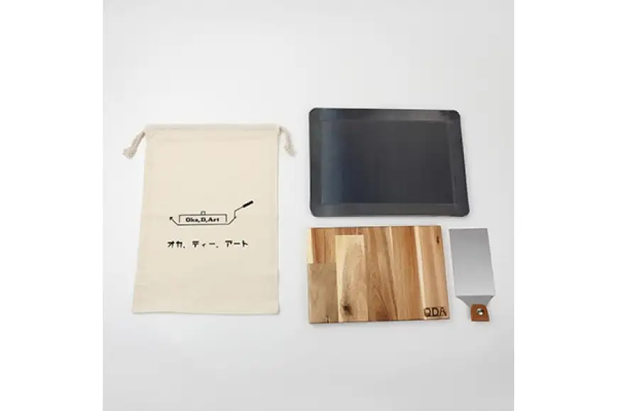 鉄板 黒皮鉄板 A4サイズ コットン袋付 4点 セット