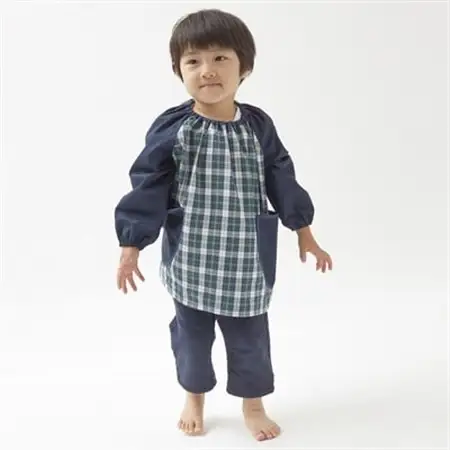キッズ スモック　タータンネイビー 100cm【1142895】