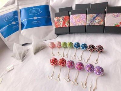 【ピアス】御殿場支え愛セット　ーブルーティー・桜彩SAYAてまりー