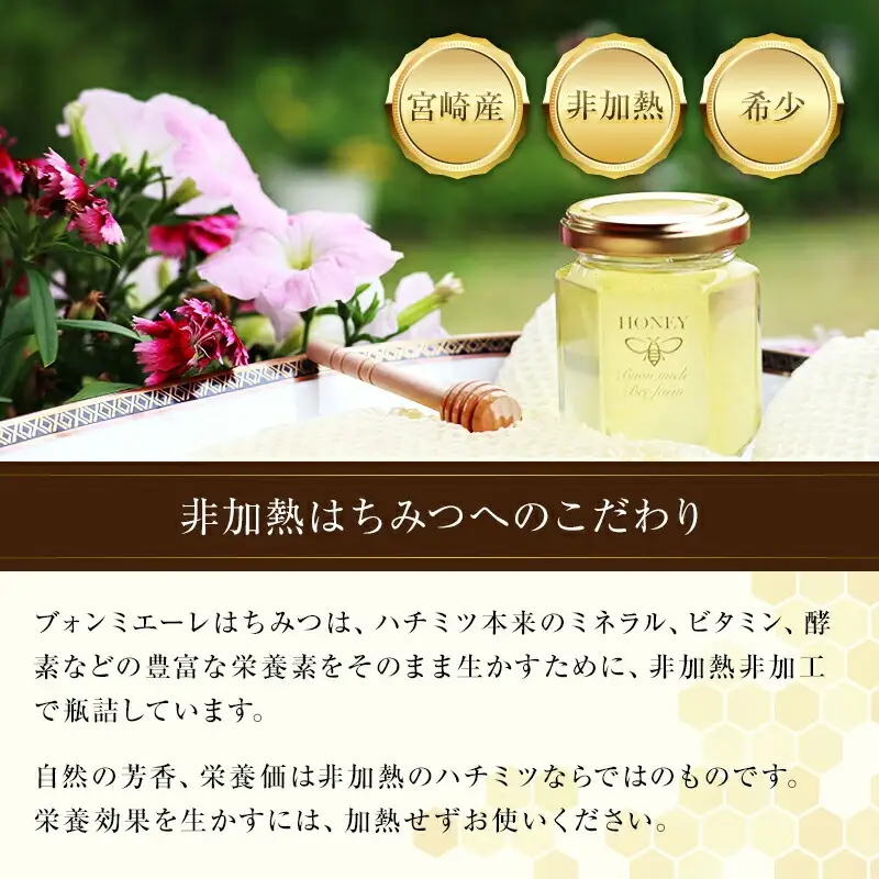 【最速便】【数量・期間限定】宮崎産非加熱ハチミツ(南国青島シリーズ)2～3種 ブォンミエーレ春のハチミツ160g×3本セット 国産 ハチミツ 蜂蜜 はちみつ 非加熱 3本 セット 詰め合わせ 非加熱はちみつ 非加熱処理 食べ比べ 味比べ ギフト 瓶 調味料 パン トースト グルメ お取り寄せ