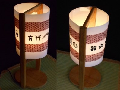 着物生地で作ったおしゃれな行灯（あんどん） 日本の文化