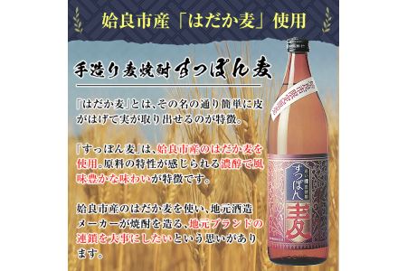 a537 鹿児島本格芋焼酎×麦焼酎飲み比べ！蔵人の五感を駆使して造り上げた「姶良市」と姶良市限定販売の麦焼酎「すっぽん麦」(各1800ml)の焼酎呑み比べ一升瓶「姶良市セット」【白金酒造】