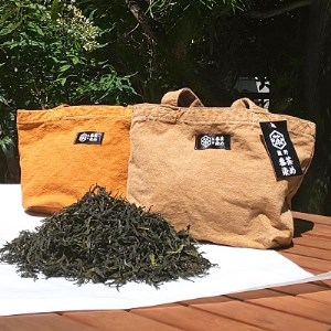 熊野番茶染めキャンバストートバッグ　ヤマブキ色（チタン媒染）【mrm0104】