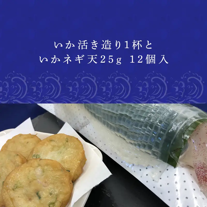 呼子のいか活造り1杯といかネギ天 25g×12個(合計300g)