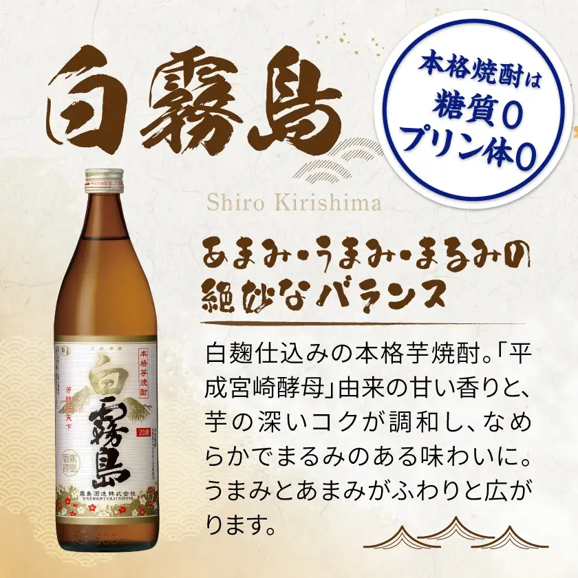 【霧島酒造】白霧島(20度)900ml×6本 ≪みやこんじょ特急便≫〔19-07-K02-20-900-6-Q_99〕_(都城市) 白霧 しろきり 20度 900ml 五合瓶 6本セット 霧島酒造 定番焼酎