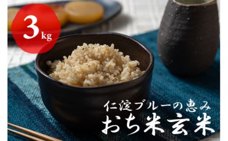 令和8年産　新米　仁淀ブルーの恵み「おち米」（玄米）3kg