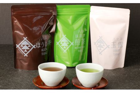 福岡県産 八女茶 100％  ティーバッグ 3種セット