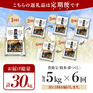 【定期便】福岡県産ブランド米　夢つくし「豊築宝(ゆきほ)」5kg×6回_01T-CA001